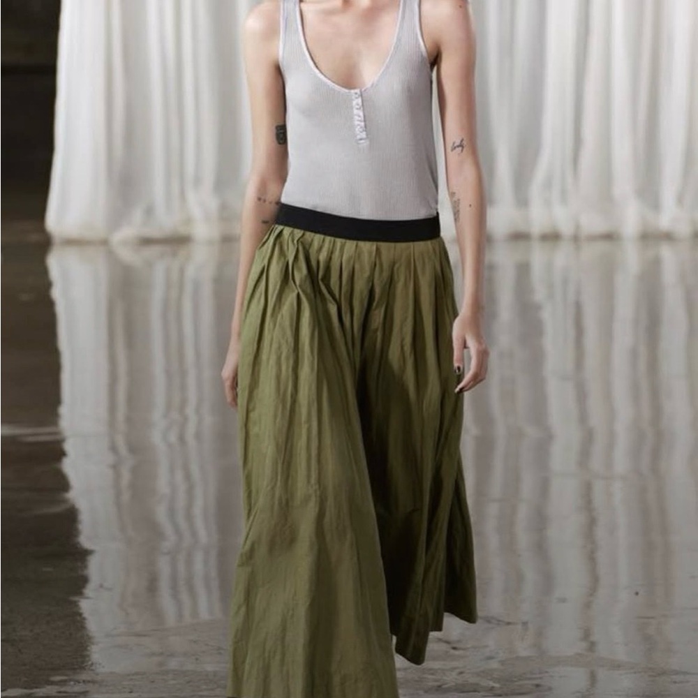 Zara Olive Wide-Leg  Skirt